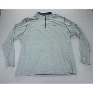 Under Armour Shirt Mens 3XL Gray Threadborne HeatGear Long Sleeve Quarter Zip
